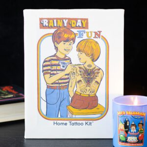 19x25cm Rainy Day Fun Canvas Plaque by Steven Rhodes