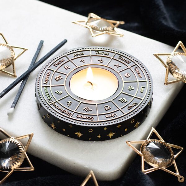 Astrology Wheel Tea Light Holder