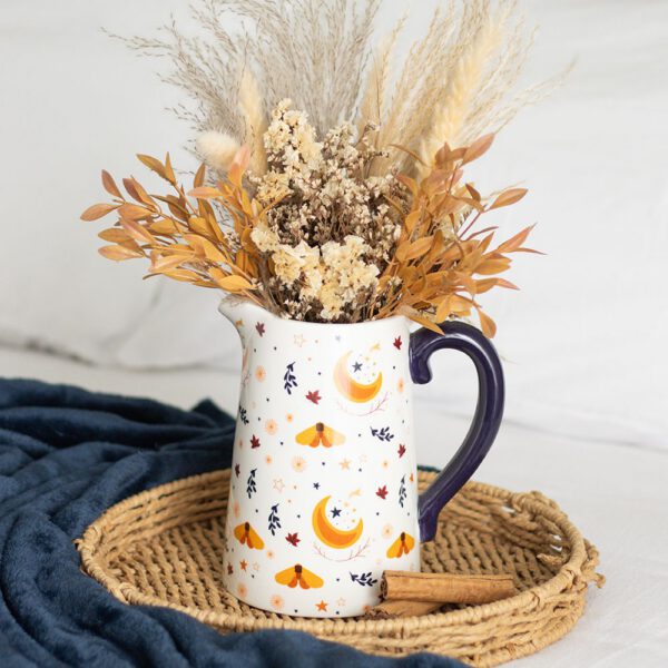 Autumn Magic Harvest Moon Print Ceramic Flower Jug