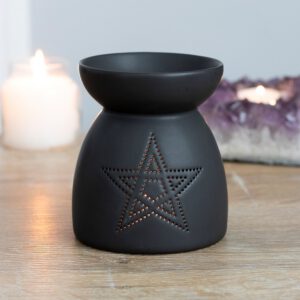 Black Pentagram Cut Out Oil Burner & Wax Melt Burner