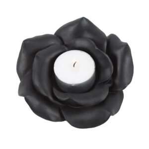 Black Rose Resin Tea Light Holder