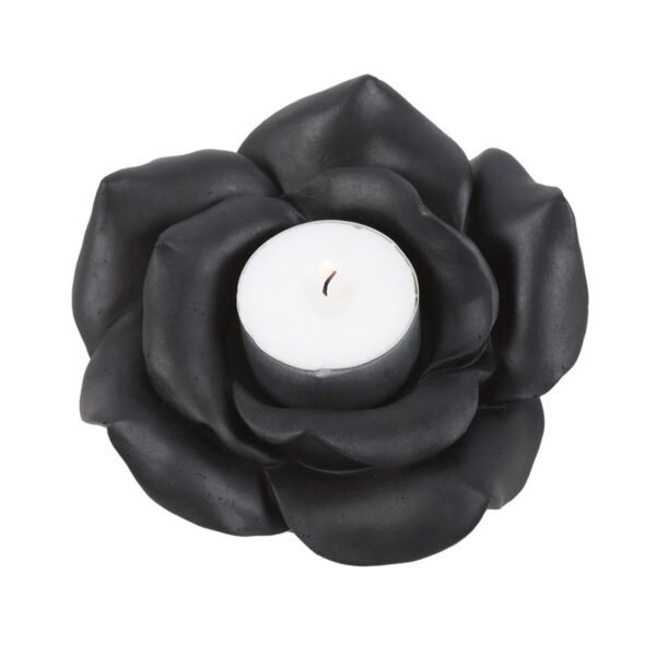 Black Rose Resin Tea Light Holder