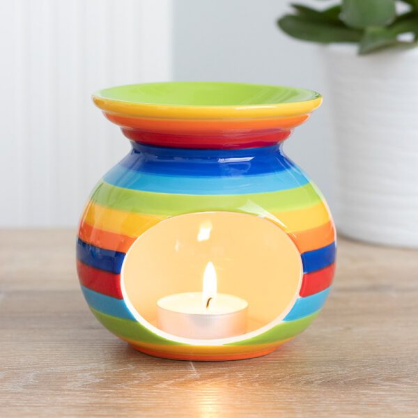 Rainbow Stripe Oil Burner & Wax Melt Burner