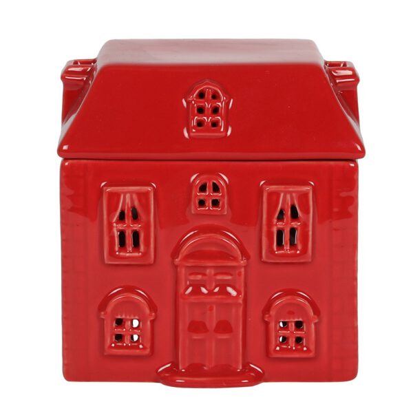 Red Ceramic House Oil Burner & Wax Melt Burner