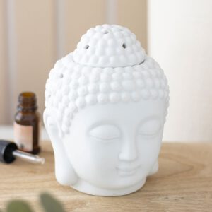 White Buddha Head Oil Burner & Wax Melt Burner