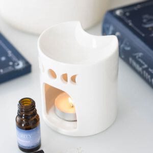 White Crescent Moon Oil Burner & Wax Melt Burner