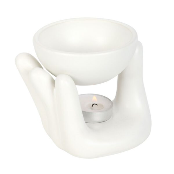 White Hand Ceramic Oil Burner & Wax Melt Burner