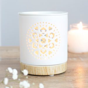 White Mandala Cut Out Oil Burner & Wax Melt Burner