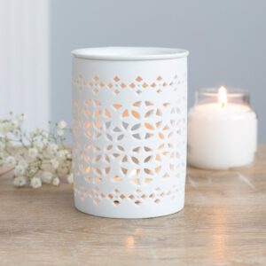 White Matte Cut Out Oil Burner & Wax Melt Burner