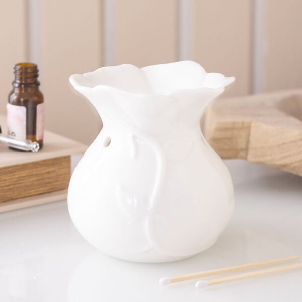 White Rose Oil Burner & Wax Melt Burner
